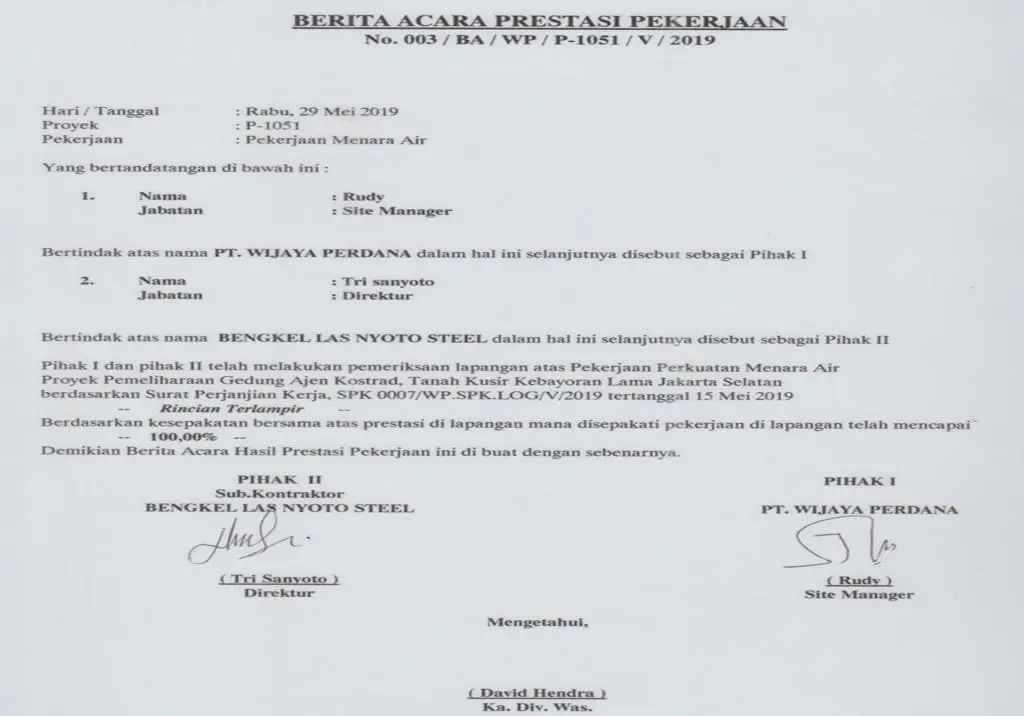 Menara Air 1 - Bengkel Las Nyoto Steel